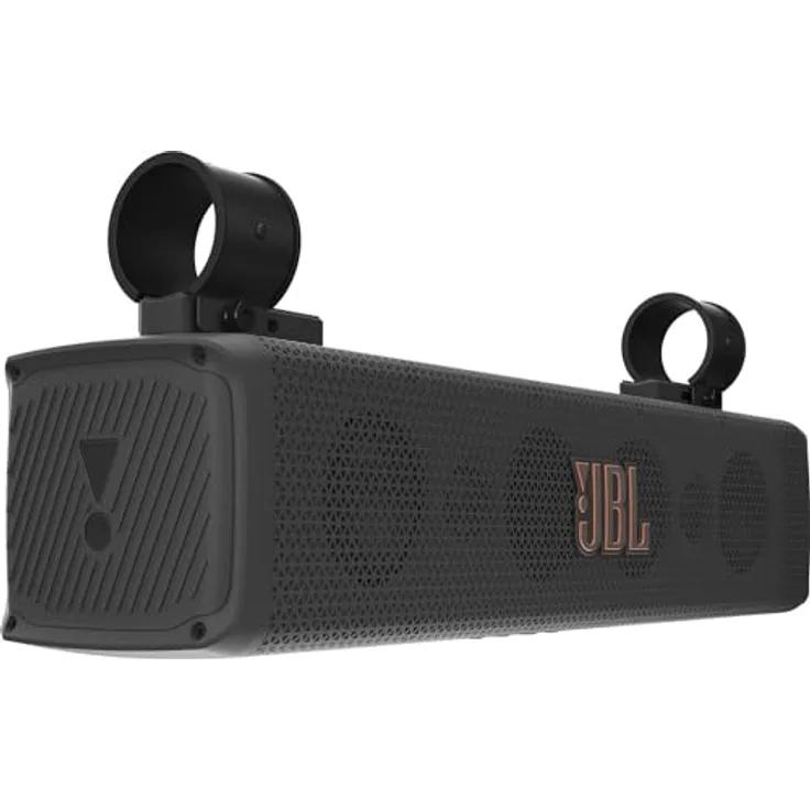 JBL RallyBar S 21" Universal Outdoor Bluetooth Soundbar für Fahrzeuge & Boote in Schwarz mit 8 Lautsprecher Wasserdicht, 150 Watt rms Verstärker, Pro Sound und Innovative Halterung