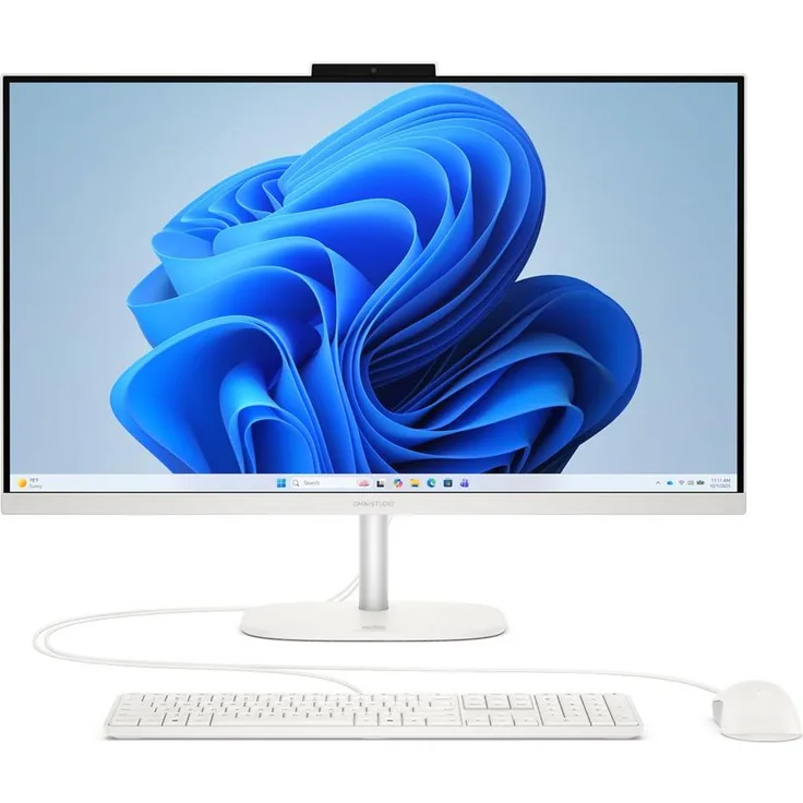 HP OmniStudio 27-cu0451ng, 27" All-in-One-PC mit Full HD, Intel Core i5, 8 GB RAM, 512 GB SSD, Windows 11 Home, Weiß