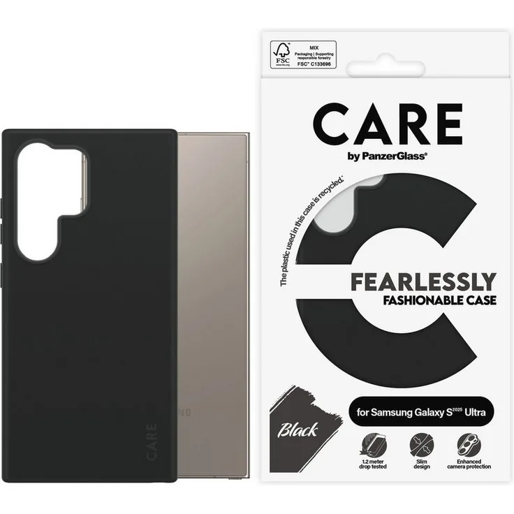 CARE by PanzerGlass Handyhülle Fearlessly Fashionable Case für Samsung Galaxy S25 Ultra, stoßfestes Backcover mit verbessertem Kameraschutz und MagSafe-Kompatibilität