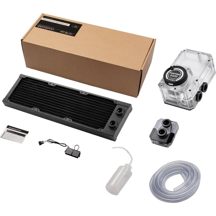 Phanteks Glacier EZ-Fit 360 SOFT-KIT, Wasserkühlungsset für CPU mit 360 mm Radiator, Schwarz
