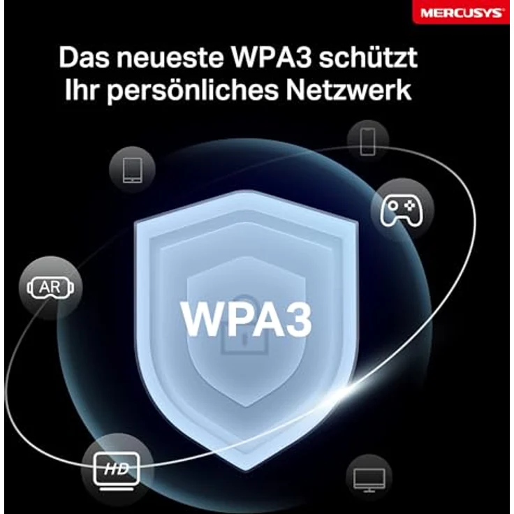 MERCUSYS MR27BE WLAN-Router, Tri-Band 3600 Mbps, 2.5 Gbit/s Ports, 4 Omnidirektionale Antennen, EasyMesh, Plug-and-Play, 4K-QAM – Bild 9