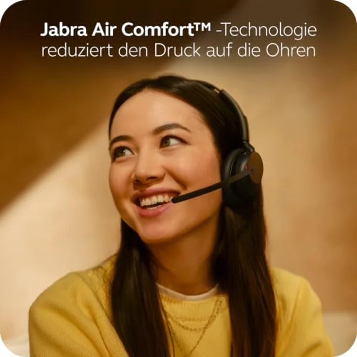 Jabra Evolve3 45 Mono, LINK 390a, UC On Ear Headset, kabellos, Bluetooth®, leichtes Design, Schwarz – Bild 3