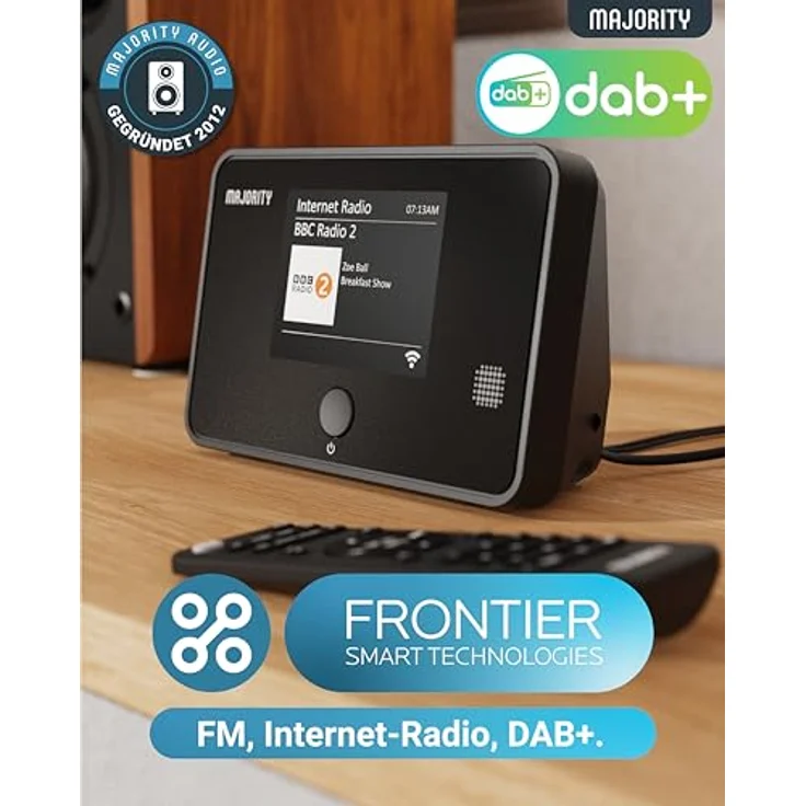 MAJORITY Robinson Tuner Internetradio WLAN | DAB+ Adapter Bluetooth | HiFi Streaming mit Spotify Connect | Digitalradio Stereo Receiver | Aktive Lautsprecher erforderlich, keine im Lieferumfang enthalten – Bild 2