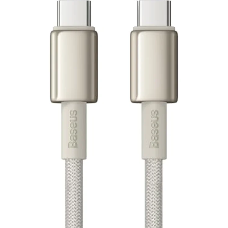 Baseus Tungsten Gold USB-C Ladekabel, 100 W, 1 m, hohe Datenübertragungsgeschwindigkeit bis 480 Mbit/s, gold – Bild 4