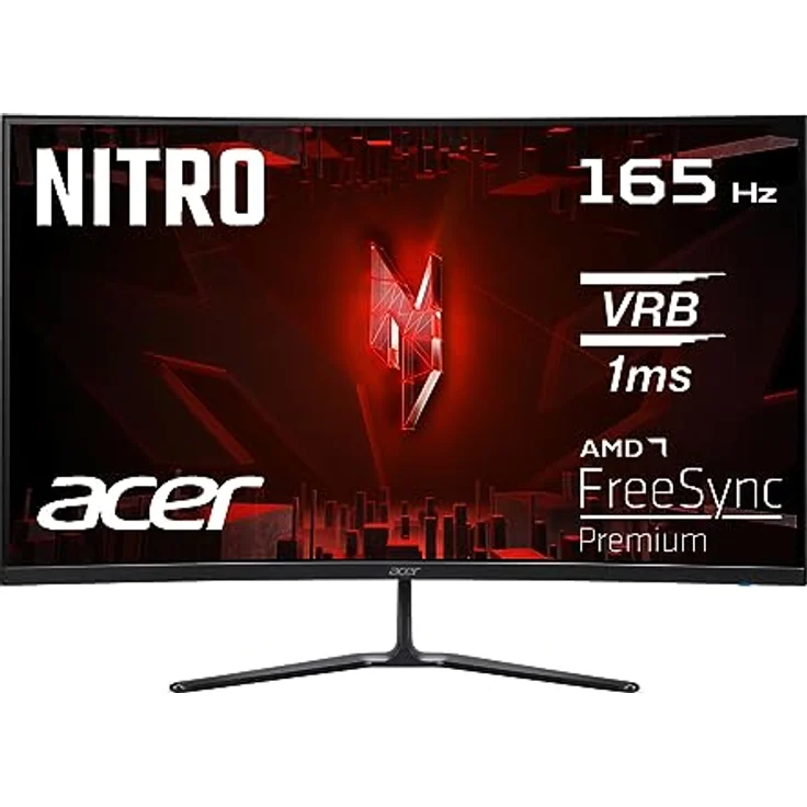 Acer Nitro ED320QRS3 Gaming Monitor 31,5 Zoll (80 cm Bildschirm) Full HD, 165Hz, 5ms (GTG), 2xHDMI 2.0, DP 1.4, Curved, DP/HDMI FreeSync Premium, Schwarz – Bild 1