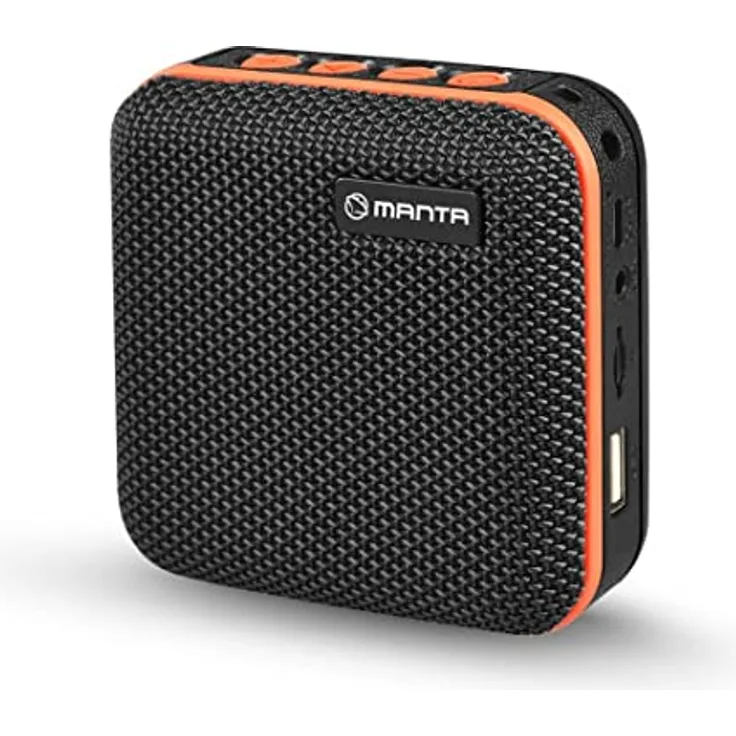 Manta - Portable Mini Bluetooth Lautsprecher Tragbarer Klein - FM - Freisprechfunktion - Bluetooth 5.0 TWS - USB/SD/AUX-in - Handgelenkband - Lautsprecher Boxen Bluetooth Box - SPK01GO