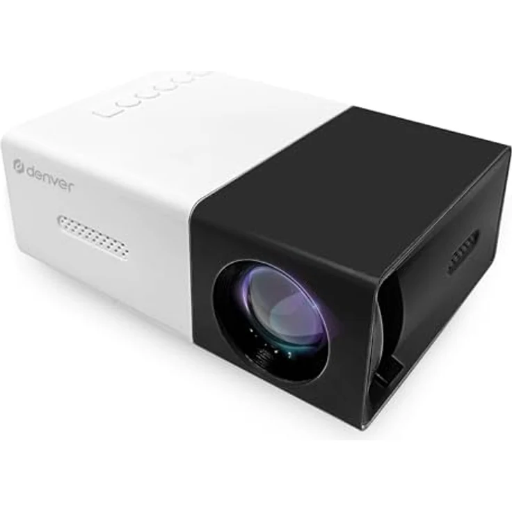Denver PR-800B, Full HD Beamer mit 15 ANSI-Lumen, schwarz-weiß, kompakte Bauweise, manueller Fokus, maximale Projektionsfläche von 60 Zoll – Bild 2