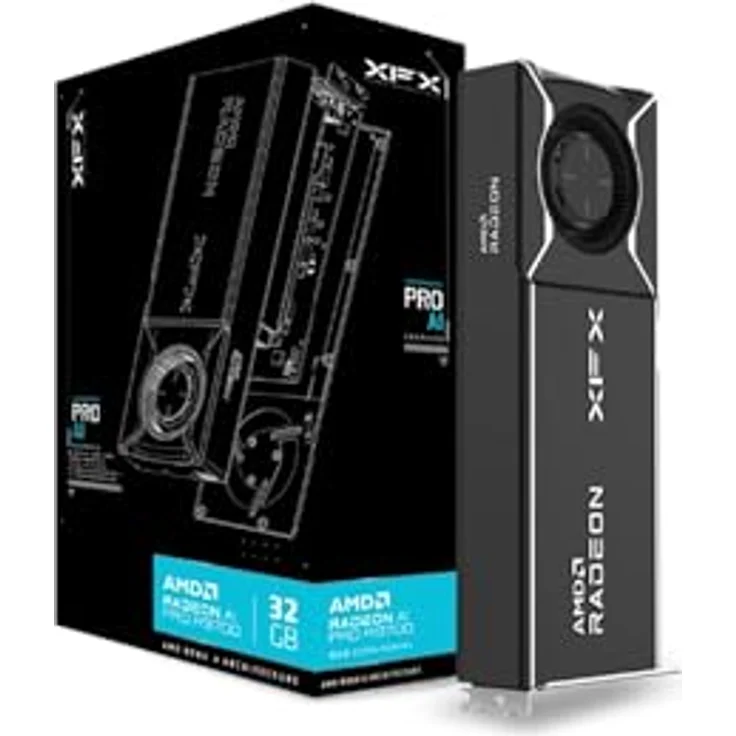 XFX AMD Radeon AI Pro R9700, 32GB GDDR6 Grafikkarte mit Boost-Takt bis zu 2920 MHz, 4x DisplayPort – Bild 1