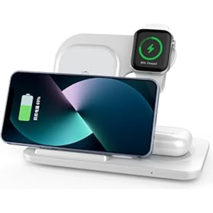 ENGELMANN EnM0640, 3 in 1 Induktive Ladestation Wireless Charger (15W, Schwarz) – Bild 4