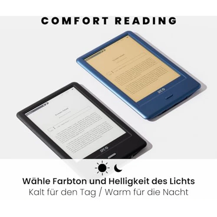 SPC Dickens Light 2 Pro, 6 Zoll E-Book Reader mit E-Ink Touchscreen, 8GB Speicher für über 8000 Bücher, einstellbare Helligkeit und Farbtemperatur, Schwarz – Bild 3