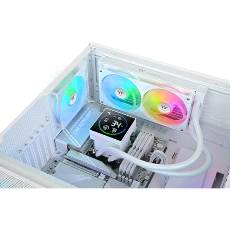 Thermaltake TH240-S V3 ARGB Sync Snow, AiO-Wasserkühlung mit 2x 120mm Lüftern, bis 2500 rpm, 37.8 dB – Bild 8