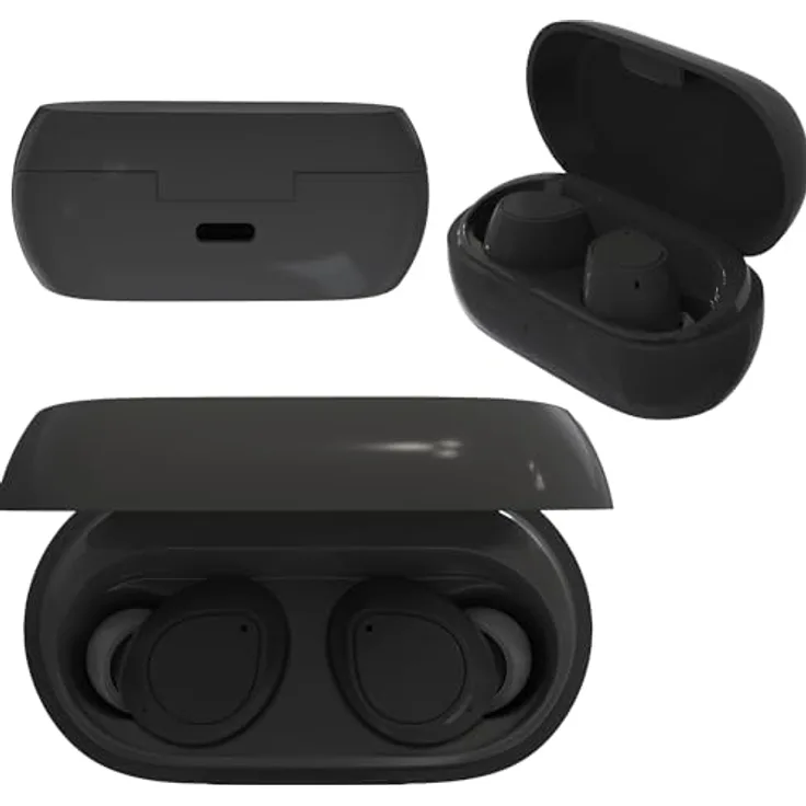 FOREVER Maxlife MXBE-04 TWS, Kabellose Bluetooth 5.3 In-Ear Ohrhörer mit Touch-Steuerung und Tragbarem Ladecase, Schwarz