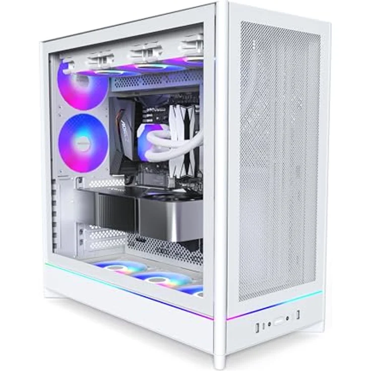 Montech HS01 PRO, Midi-Tower PC-Gehäuse in Weiß mit Tempered Glass, aRGB, bis zu 11x 120-mm-Lüfter, unterstützt ATX und 360 mm Radiatoren – Bild 2