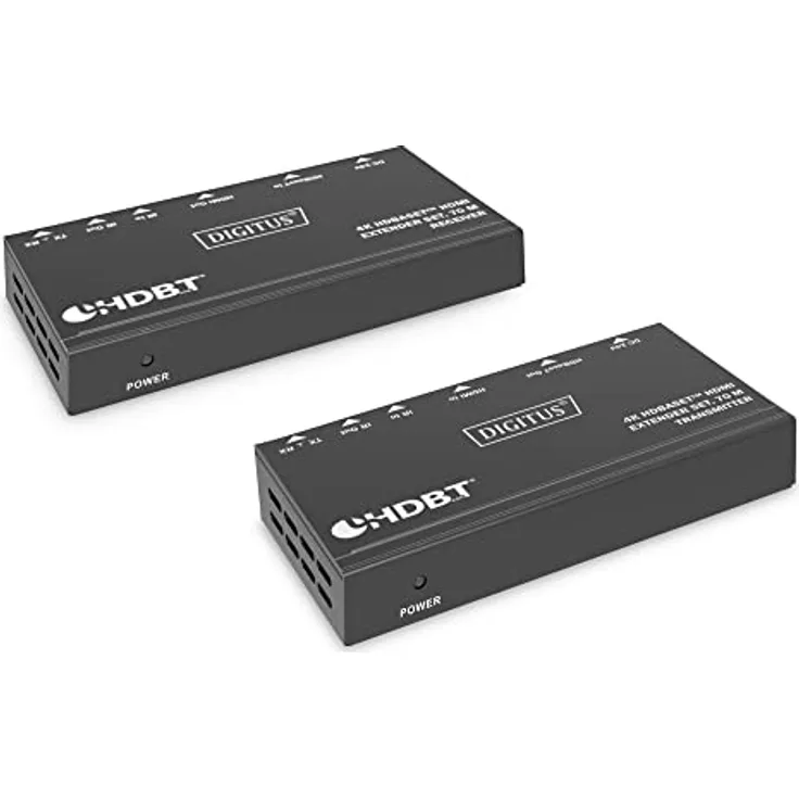DIGITUS 4K HDBaseT™ HDMI Extender Set, 70 m, 4K2K@30Hz, RS232, IR, Schwarz