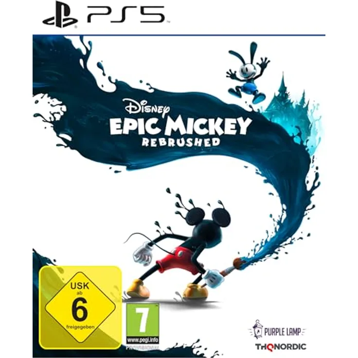 THQ Nordic Disney Epic Mickey: Rebrushed - PlayStation 5, neu gestaltetes Wasteland, magischer Pinsel, verbessertes Gameplay, klassische Kulisse, neue Moves, prächtige Story-basierte Welt