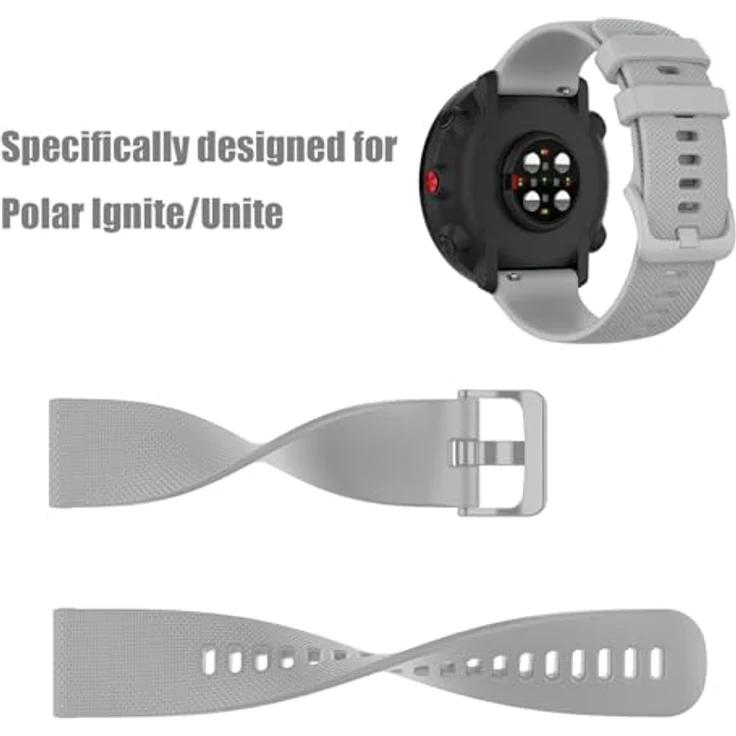INF Uhrarmband für Polar Ignite/Unite, pink Silikon mit Schnellverschluss, weich und langlebig, 12,1 cm + 9,2 cm Länge – Bild 3