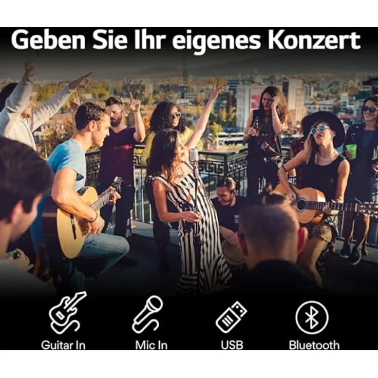 LG Tragbare Bluetooth-Lautsprecher DXL7T, leistungsstarker Bluetooth Lautsprecher mit kompakter Bauweise – Bild 9