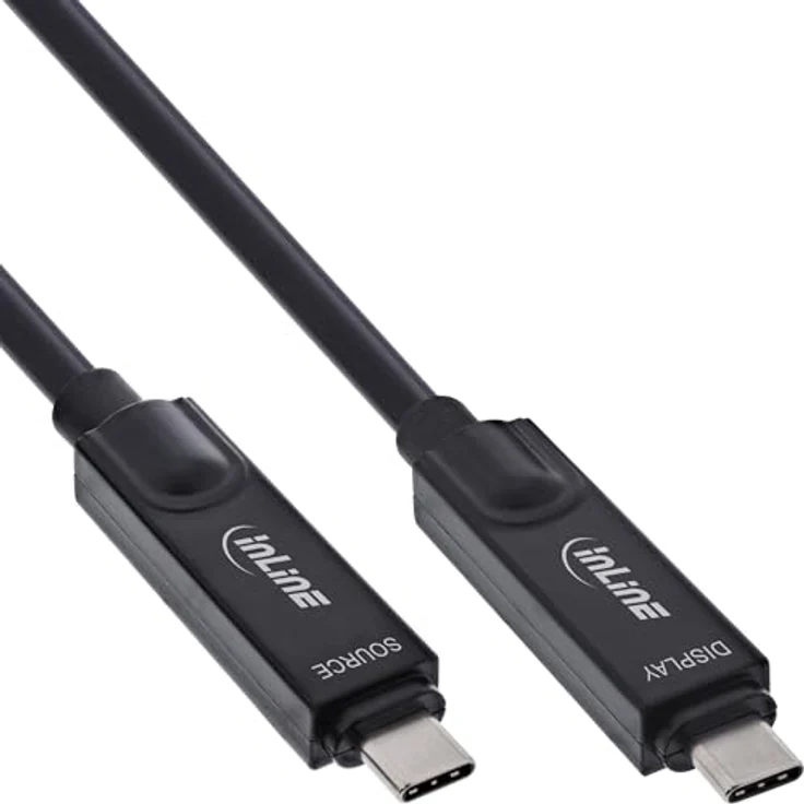 InLine USB 3.2 Gen.2 AOC Kabel, 7.50 m, 10 Gbit/s, unterstützt 8K@60 Hz und Power Delivery, robustes Design – Bild 1