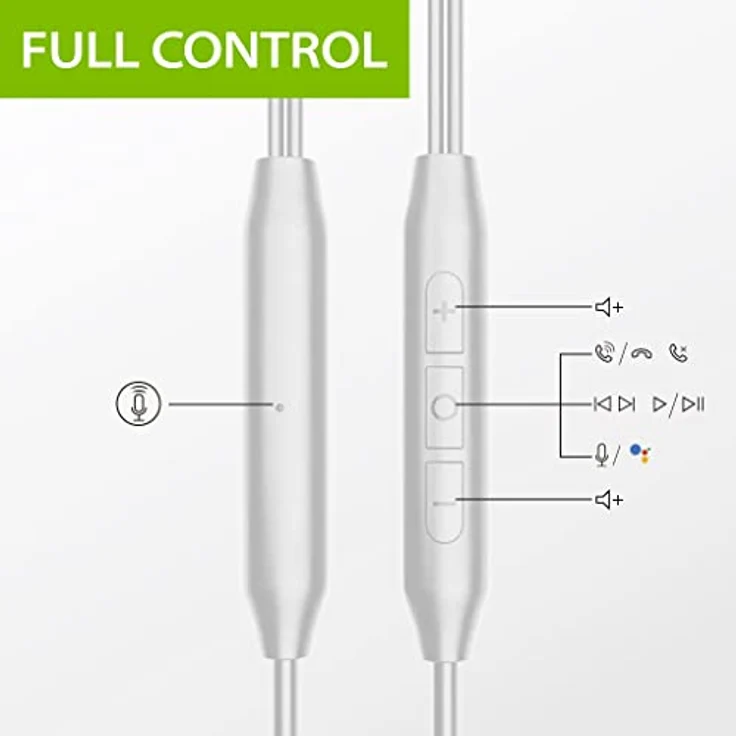 Avantree E171 Sport Bügel-Kopfhörer mit Mikrofon, Kabelgebunden Laufen Kopfhörer Ohrhörer mit Über-Ohr Haken, Running in-Ear Headset mit Ear Clips für Gym Ausarbeiten Workout Fitness - Weiß – Bild 5