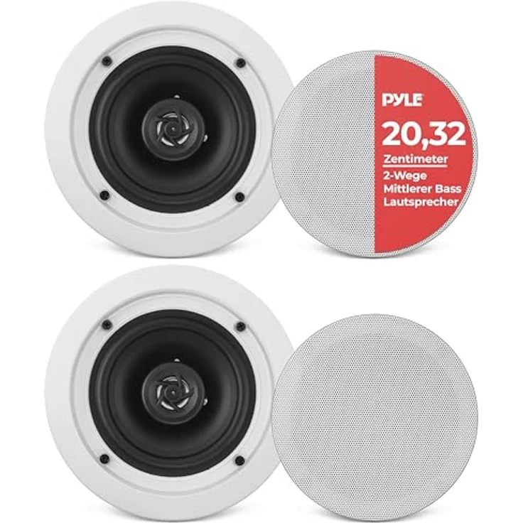 Pyle PDIC61RD 100W Weiß - Lautsprecher (in-Wand/in-Decke, 16,5 cm (6.5 Zoll), 100 W, 200 W, 70 - 20000 Hz, 4-8) – Bild 2