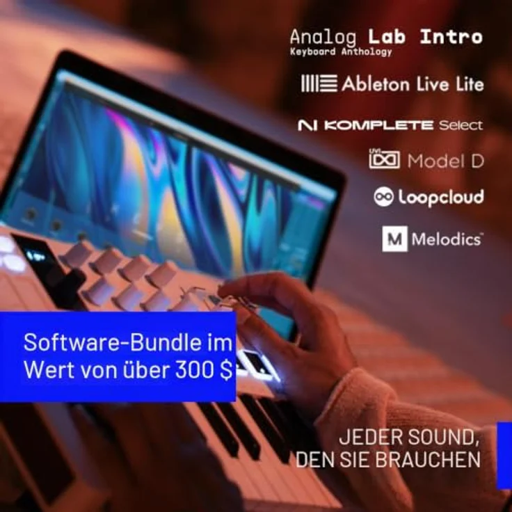 Arturia MiniLab 3 Deep Black, MIDI-Controller mit 25 Tasten, USB-C, Arpeggiator und 8 beleuchteten Pads – Bild 2
