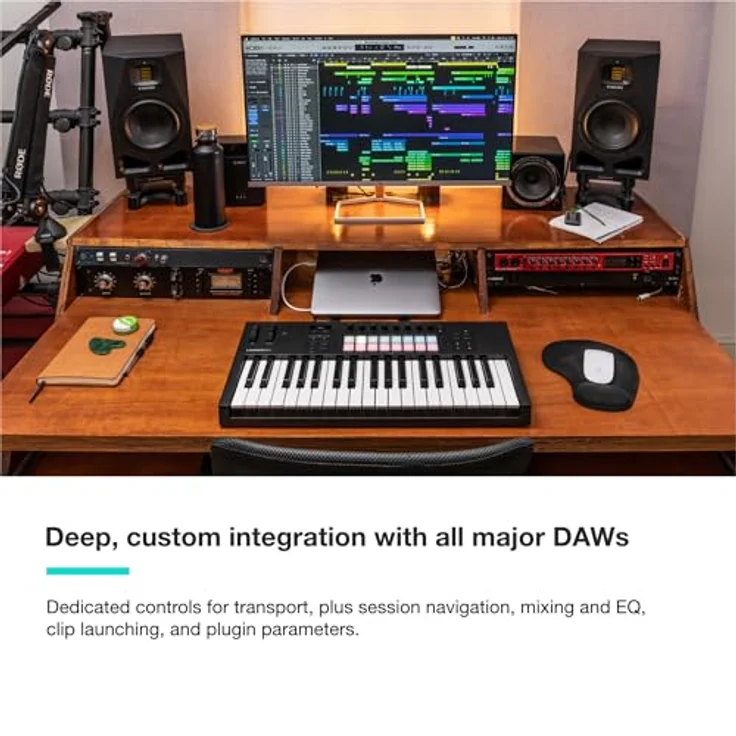 Novation Launchkey 37 [MK4] MIDI-Controller-Keyboard mit DAW-Integration, 37 Tasten, 8 Drum-Pads und Arpeggiator, inkl. Musikproduktions-Software-Bundle – Bild 3