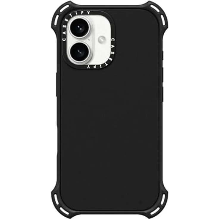 CASETiFY Bounce Schutzhülle für iPhone 16, stoßfest, 6,5 m, 6 x Fallschutz in Militärqualität, kompatibel mit Magsafe, Mattschwarz – Bild 1