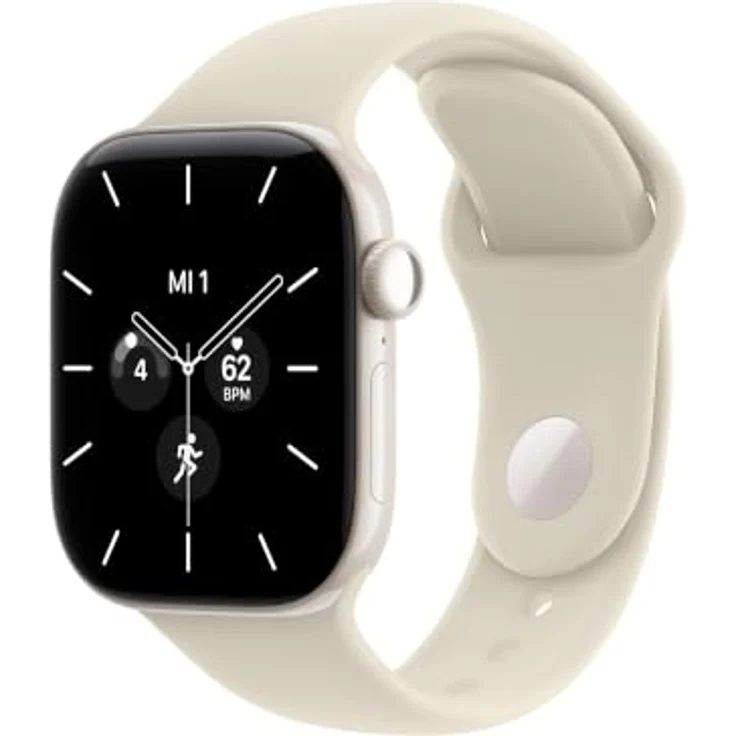 Apple Watch Series 12 Cellular 42mm, Perlweiß Keramik Case, Gesundheits- und Fitness-Tracker, Sand Sport Band, M/L – Bild 1