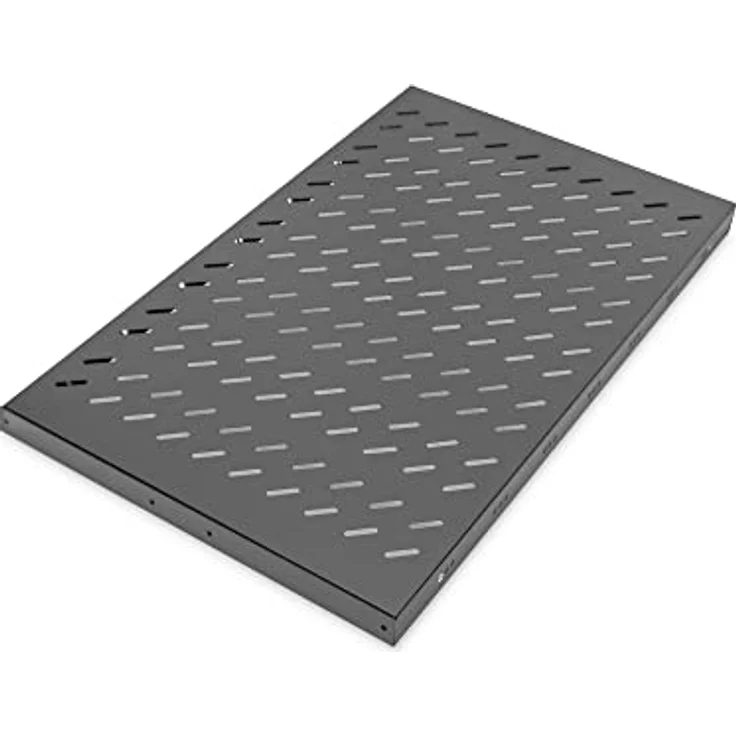 DIGITUS Professional DN-19 TRAY1-1000-ECB - Fachboden mit variabler Tiefe zum Festeinbau in 19" Schränke - Traglast 50 kg - ab 1000 mm Schranktiefe - 1HE - Farbe schwarz – Bild 2