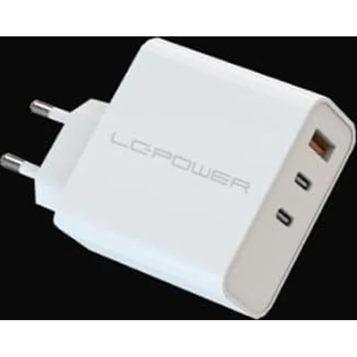 LC-Power USB-Ladegerät 110-240V, 65W für USB-C-/USB-A-Geräte, kompaktes Design mit intelligenter Technologie