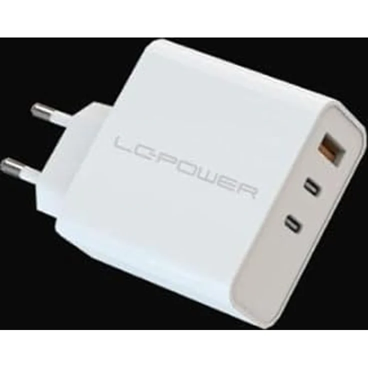 LC-Power USB-Ladegerät 110-240V, 65W für USB-C-/USB-A-Geräte, kompaktes Design mit intelligenter Technologie