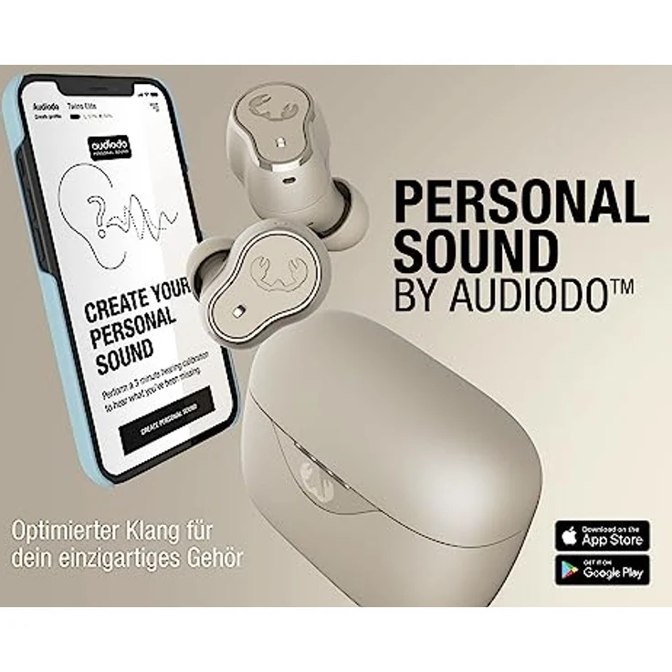 Fresh 'n Rebel Twins Elite, kabellose In-Ear-Bluetooth-Kopfhörer mit Adaptive Hybrid Noise Cancelling, Personal Sound by Audiodo, Mulitpoint Bluetooth, ENC-Mikrofon, 29 h Spielzeit (Silky Sand) – Bild 3