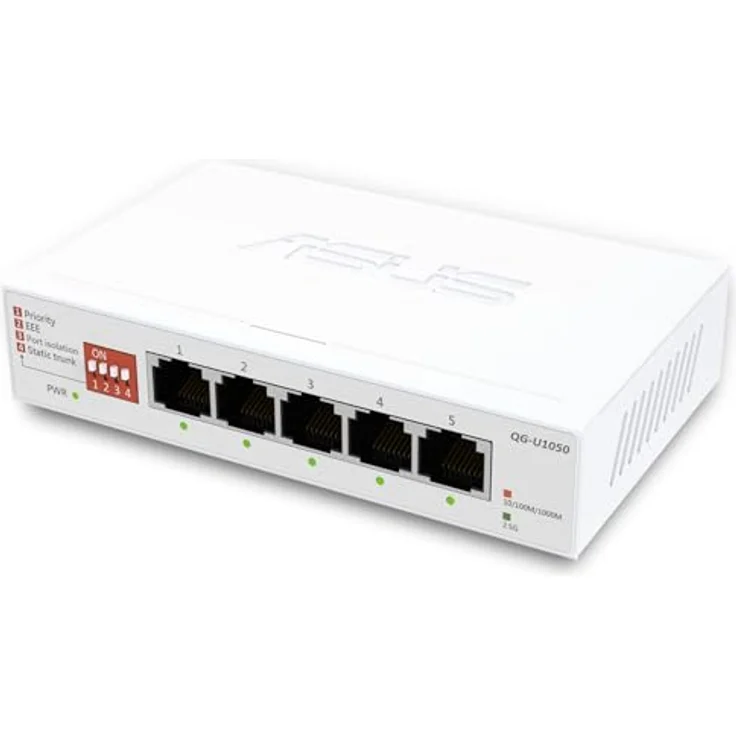 ASUS QG-U1050 5-Port 2.5G Switch, Netzwerk Switch mit 2.5G-Ports, Plug and Play, Weiss – Bild 2