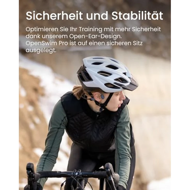 SHOKZ OpenSwim Pro Knochenschall Sport-Kopfhörer, kabellose Open-Ear-Ohrhörer, Bluetooth 5.4, IP68 wasserdicht, 32GB-MP3-Speicher, Mikros mit Geräuschunterdrückung, 9 Std Wiedergabe, Laufen, Schwimmen - schwarz – Bild 4