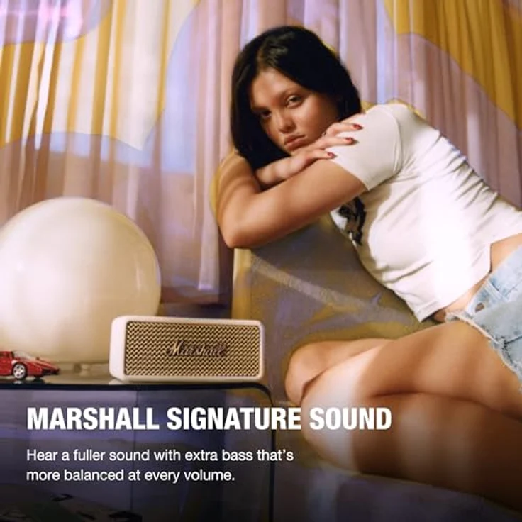 Marshall Emberton III Tragbarer Stereo-Lautsprecher Cremefarben 20 W, 360°-Sound, bis zu 32 Stunden Akkulaufzeit, IP67 wasser- und staubfest – Bild 2
