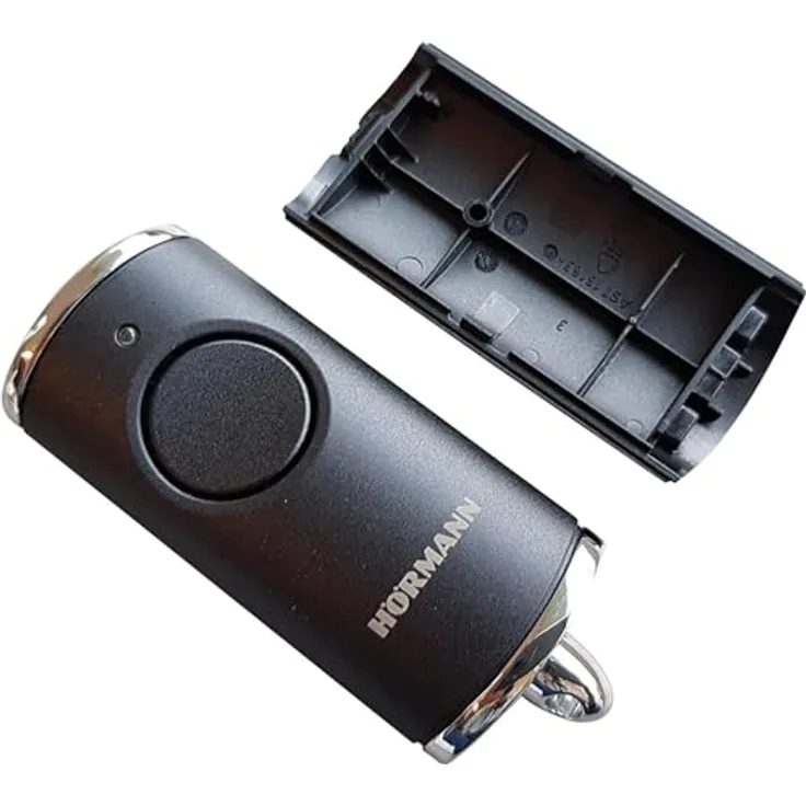 Hörmann Handsender Cover HSE1BS Leer Gehäuse, Schwarz mit Chromkappen, 100% Original Ersatzteil