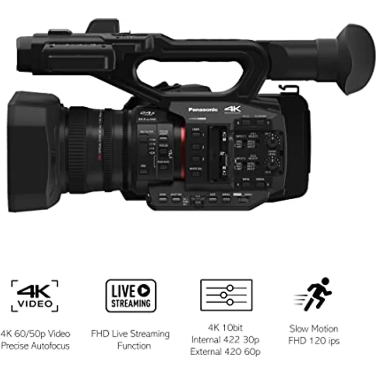 Panasonic HC-X20E, 4K Ultra HD Camcorder mit 20x optischem Zoom, Schwarz – Bild 4