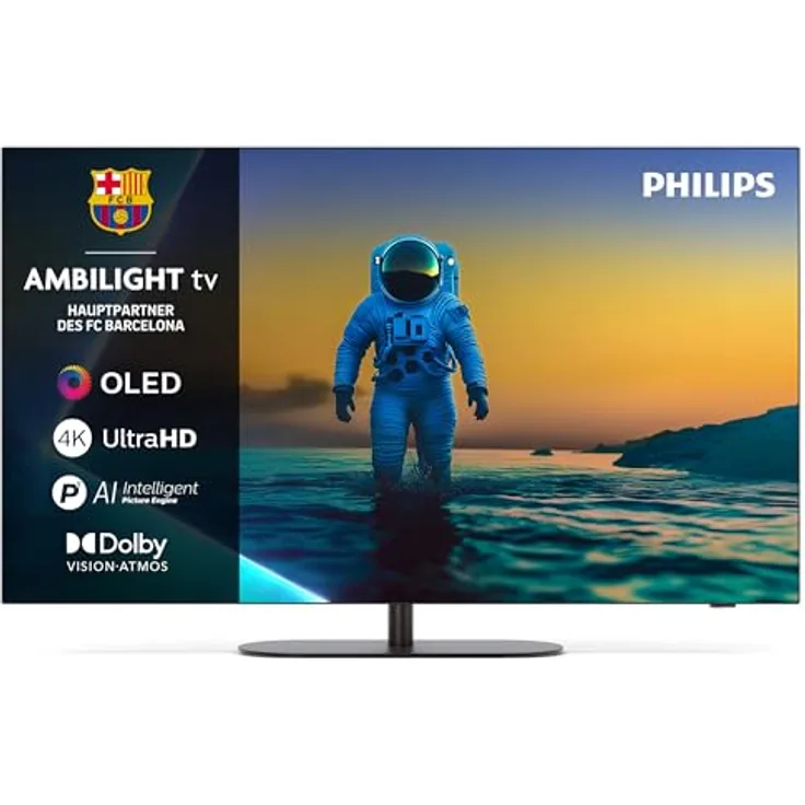 Philips Ambilight 55OLED810, 55 Zoll 4K OLED Smart TV mit P5 AI Perfect Picture Engine, Titan OS, Dolby Vision und Dolby Atmos, Alexa- und Google Assistant-kompatibel