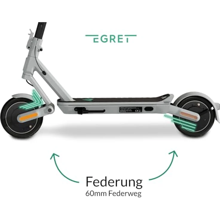 EGRET Egret Ey! 3 (DE) Faltbarer Leichtgewicht E-Scooter mit Federung, 9" Luftbereifung + Straßenzulassung (max. 20km/h) Reichweite bis 30 km, Blinker, App-Steuerung, maximale Zuladung 120kg – Bild 2