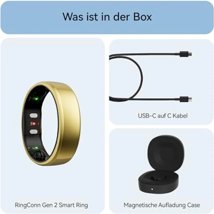 RingConn Gen 2 Smart Ring, Fitness-Tracker in Royal Gold mit Schlaf- und Gesundheitsüberwachung, 10-12 Tage Akkulaufzeit, wasserdicht (IP68) – Bild 8