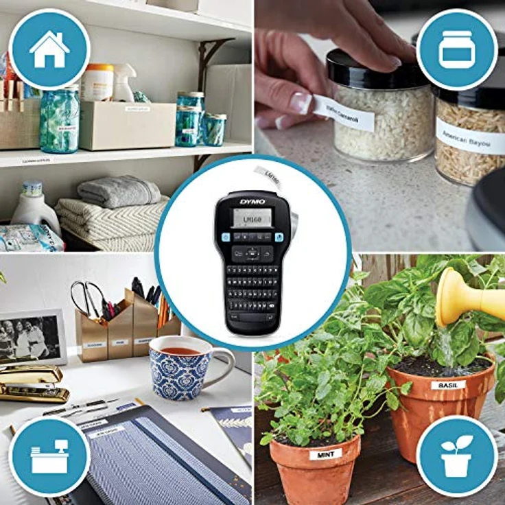 DYMO LabelManager 160 Label Maker Starter Kit | Handetikettiermaschine | mit 3 Rollen D1 Etikettenband | QWERTY Tastatur | ideal für Büro oder Zuhause, Schwarz – Bild 2