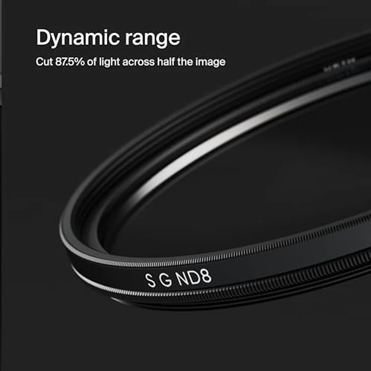Urth 52 mm Grauverlaufsfilter Soft ND8 GND Filter (Plus+), Lichtreduzierung um 3 Blendenstufen, deutsche SCHOTT Glas, lebenslange Garantie, Grau – Bild 4