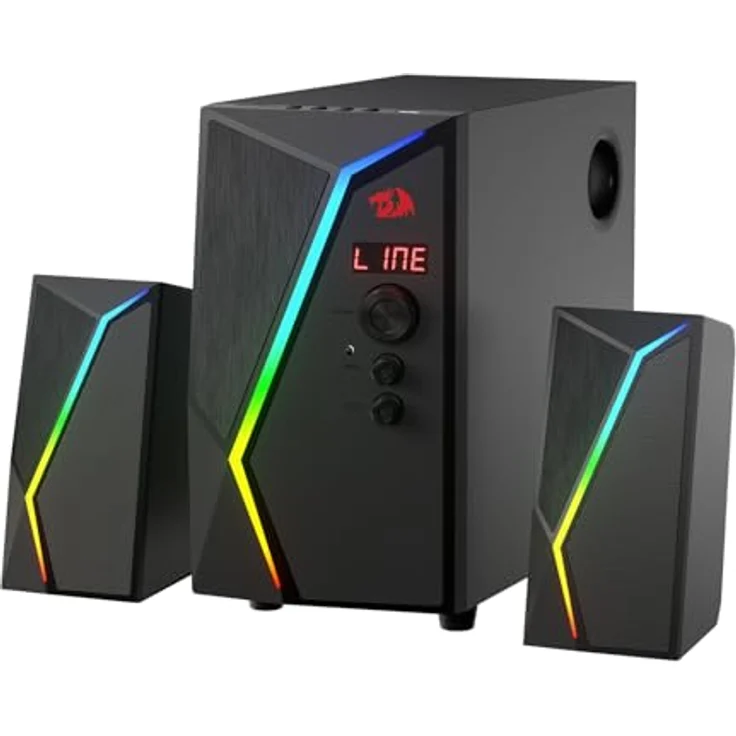 Redragon GS520 PRO, 2.1 PC-Lautsprecher mit 25 W, RGB-Beleuchtung und Bluetooth 5.3, Schwarz – Bild 1