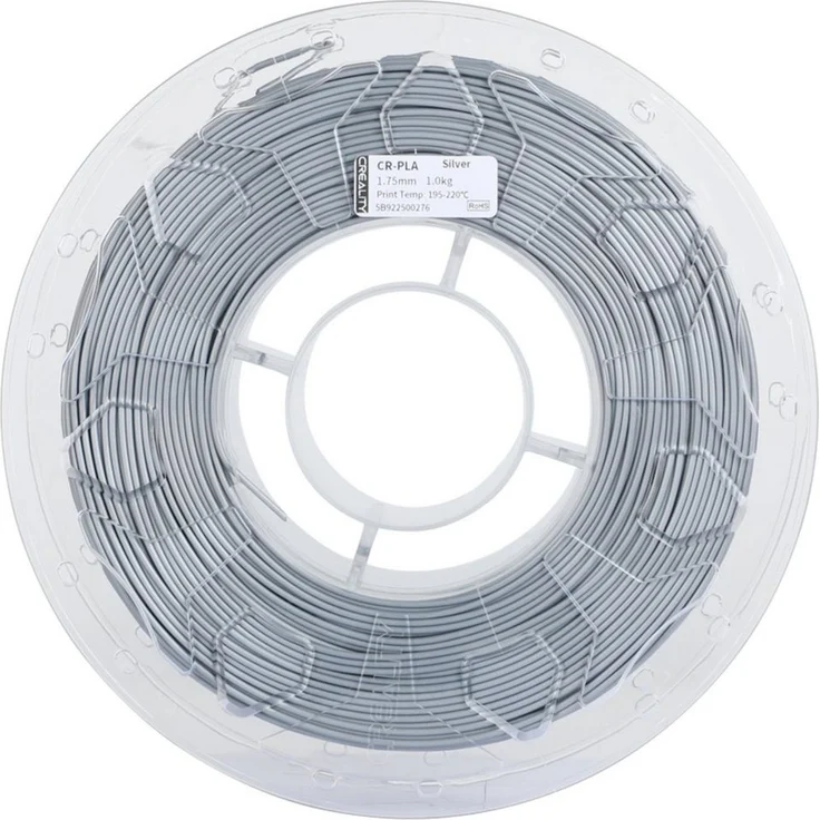 Creality CR PLA Filament Silber, 1 kg Rolle, 1,75 mm 3D-Drucker Filament aus biologischem Material