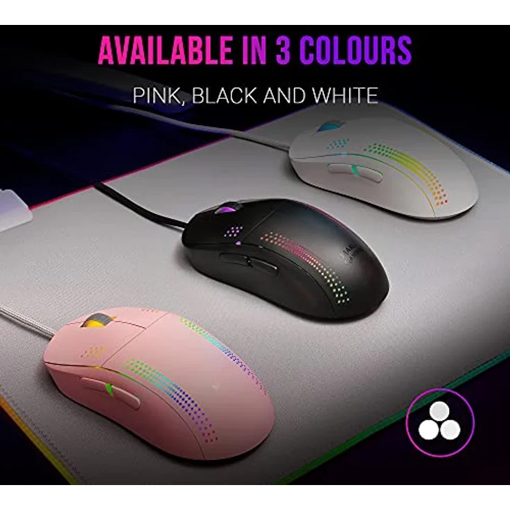 Mars Gaming MMPROW Weiß, Ultra-Leichtgewicht Maus für Beidhänder, RGB Chroma, Optisch 32K DPI – Bild 5