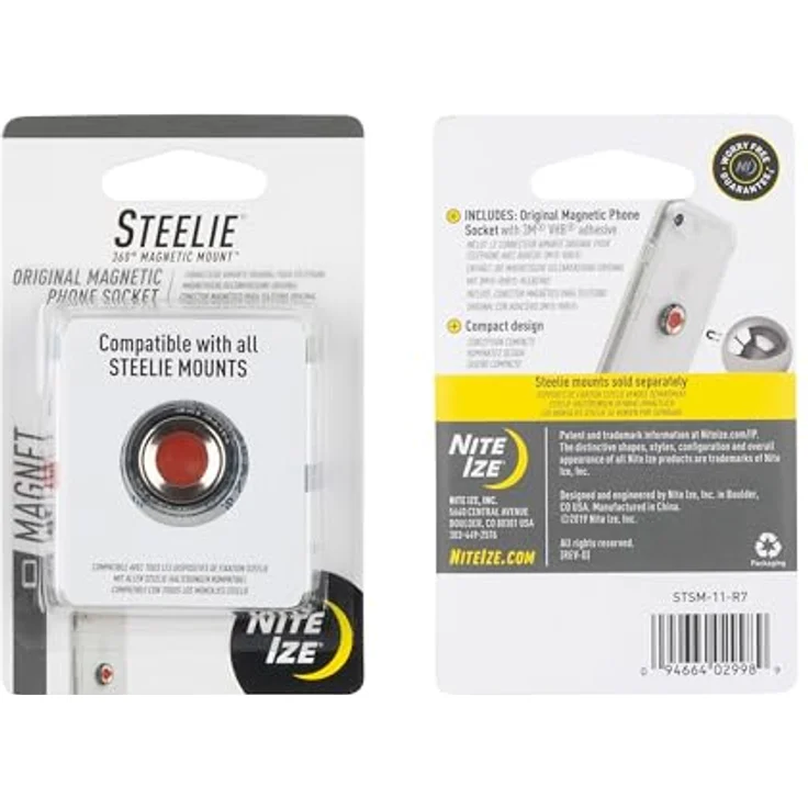 Nite Ize STSM-11-R7 Steelie Magnetische Gelenkfassung für Mobiltelefone, Schwarz, Metallisch – Bild 6