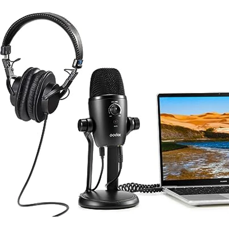 Godox Multi Pattern USB Kondensatormikrofon, vielseitiges Mikrofon mit mehreren Richtcharakteristika, schwarz – Bild 9