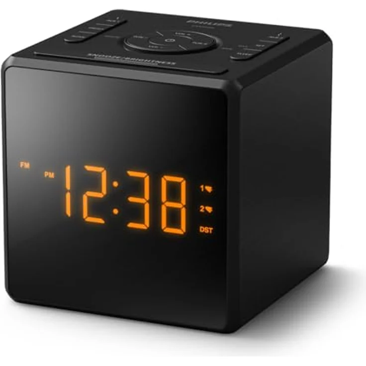 Philips TAR4500, Dual-Alarm FM Radiowecker mit USB-C-Ladeanschluss, großer gut ablesbarer Anzeige und digitalem UKW-Tuner – Bild 1
