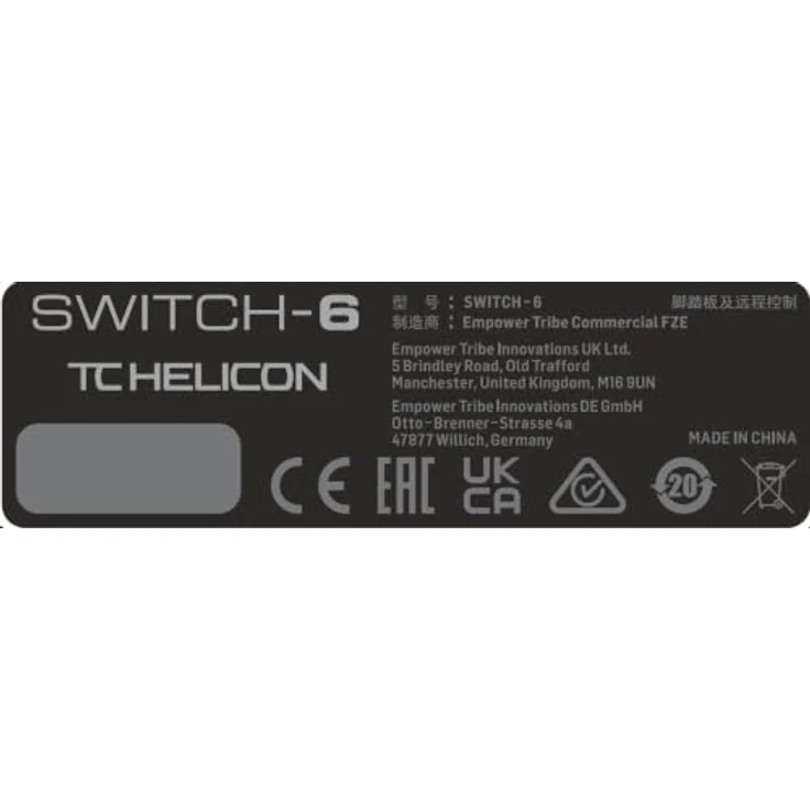 TC Helicon Switch-6, Fussschalter für Vocal- und Gitarren-Multieffektgeräte, 6 Taster, robustes Metallgehäuse, kompatibel mit VoiceLive 2 und 3 – Bild 6