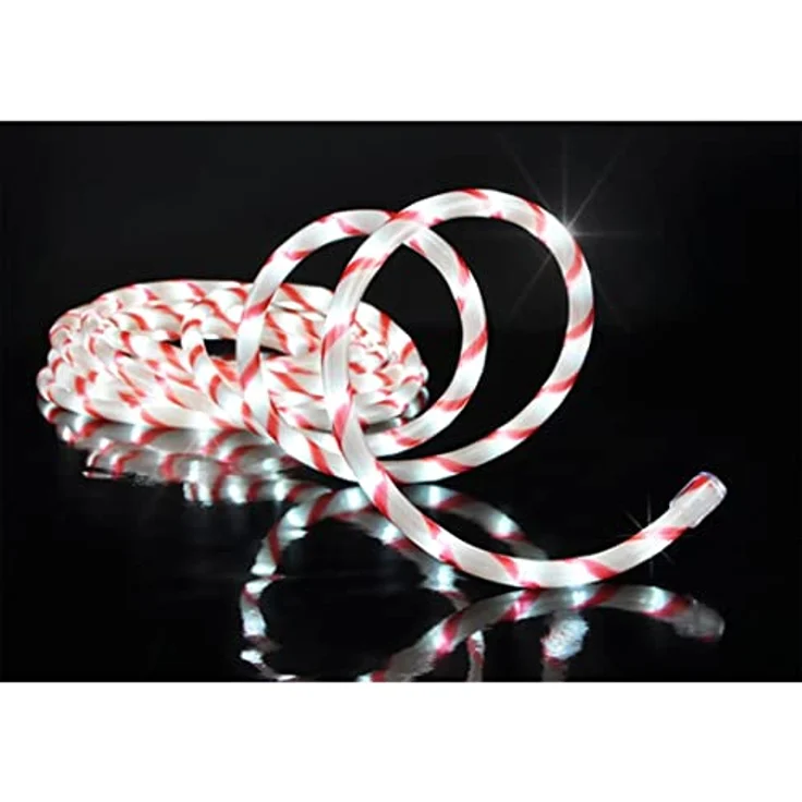 Haushalt International HI 76643 LED Lichterschlauch 6m flexibel 120LEDs rot-weiss 230V, für innen und aussen – Bild 3